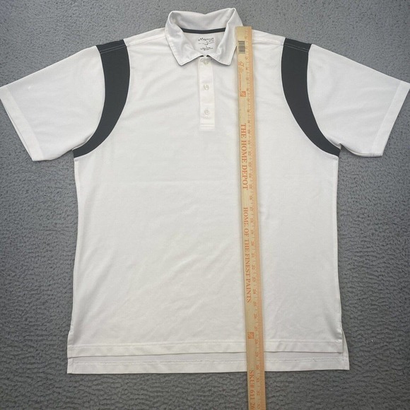Masters Tech Polo Shirt Men’s Large Short Sleeve Performance Golf White Black - Picture 6 of 9